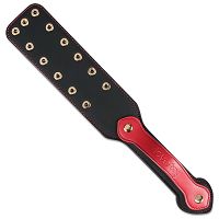 Rebellion podwójna skórzana packa BDSM z ozdobnymi nitami 38 cm - 75976761 - 6