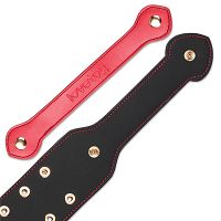 Rebellion podwójna skórzana packa BDSM z ozdobnymi nitami 38 cm - 75976761 - 8