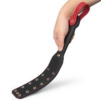 Rebellion podwójna skórzana packa BDSM z ozdobnymi nitami 38 cm - 75976761 - 9