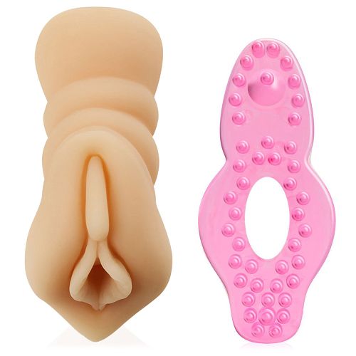 Zestaw dla mężczyzn sztuczna pochwa + pierścień erekcyjny - 74025299