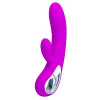 Silikonowy fioletowy wibrator 12 funkcji masażu i wypustka do łechtaczki - 78058078 - 2