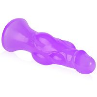 Fantastyczne fioletowe dildo z wypukłościami do 5,9 cm średnicy - 72946808 - 2