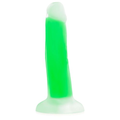 Zielone fluorescencyjne dildo penis 14 cm świeci w ciemności - 74750883
