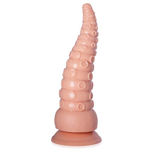 Giętkie teksturowane cieliste dildo 21 cm w kształcie macki - 79291470