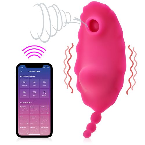 Ssąco-wibrujący masażer do majtek wibrator sterowany aplikacją 9 funkcji - 70095280