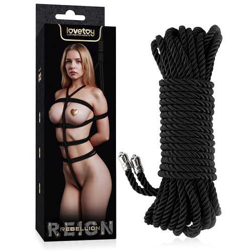 Rebellion czarna lina do krępowania bondage BDSM 10 m - 79901592