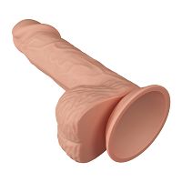 Miękkie cielkiste realistyczne dildo na przyssawce 20,5 cm - 77370387 - 3