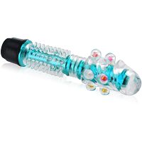 Żelowy wibrator z kolcami i wypustkami, masująca różdżka rozkoszy - 71589792 - 2