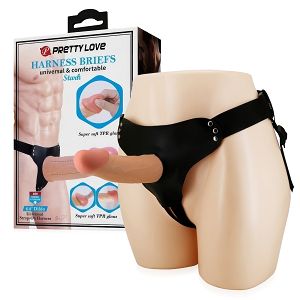 Realistyczny strap - on regulowane pasy dildo 17,5 cm - 74960141