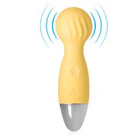 Żółty mini wand masażer 12 funkcji wodoodporny 14 cm - 78419081 - 4