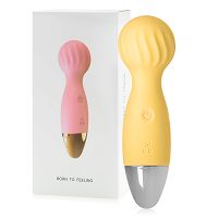 Żółty mini wand masażer 12 funkcji wodoodporny 14 cm - 78419081 - 6