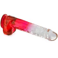 Dwukolorowe dildo 24 cm żelowy sztuczny penis na mocnej przyssawce - 78955402 - 2