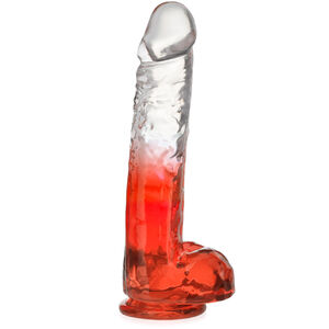 Dwukolorowe dildo 24 cm żelowy sztuczny penis na mocnej przyssawce - 78955402