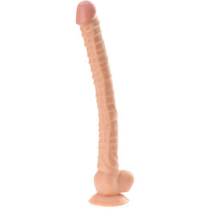 Sztuczny penis - długi 42 cm - dong, żelowe dildo na przyssawce - 75657995