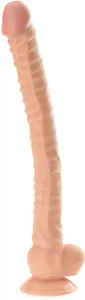 Sztuczny penis - długi 42 cm - dong, żelowe dildo na przyssawce - 75657995