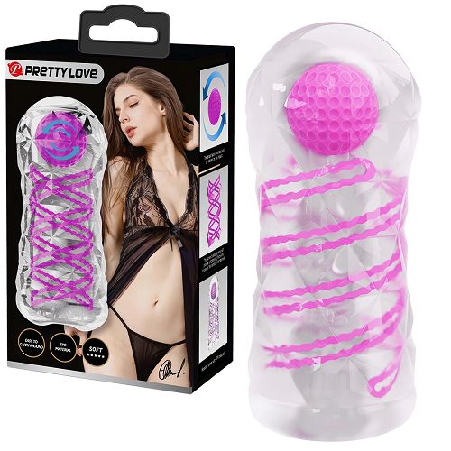 Żelowy ciasny masturbator męski z masującą kulką sztuczna pochwa - 74583313