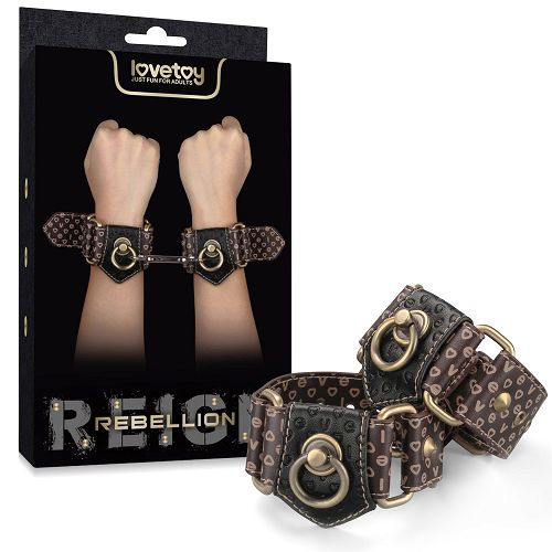 Rebellion eleganckie skórzane kajdanki na ręce dodatek BDSM - 73400331