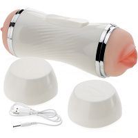 Dwustronny masturbator 36 funkcji sztuczna pochwa i usta w zamykanej tubie - 74084649 - 2