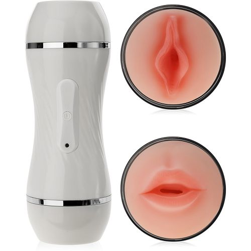 Dwustronny masturbator 36 funkcji sztuczna pochwa i usta w zamykanej tubie - 74084649