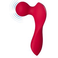 Czerwony mini masażer dla kobiet wand 10 opcji wibracji - 78493416 - 2