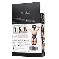 Glossy Jodi Wetlook czarne body z chokerem bielizna erotyczna - 71447701 - 8