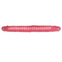 Różowe podwójne realistyczne dildo z kręgosłupem 38 cm - 76919397 - 3