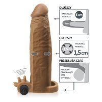 Nakładka na penisa 5 cm z wibracjami i masującymi wypustkami -70649966 - 7