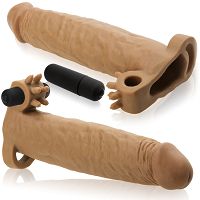 Nakładka na penisa 5 cm z wibracjami i masującymi wypustkami -70649966 - 9