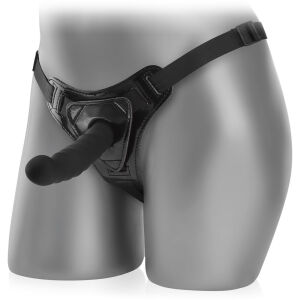Silikonowe dildo sztuczny penis strap-on na regulowanych pasach - 76415316