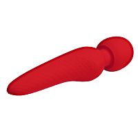Czerwony super miękki silikonowy masażer WAND 35 wibracji - 71585612 - 5