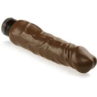 Gruby brązowy penis z wibracjami – orgazmowa torpeda – 84992641 - 2