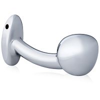 Stalowy wygięty korek analny 3,6 cm średnicy - 72216566 - 2