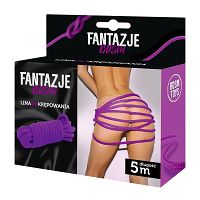 Wytrzymała fioletowa lina do krępowania BDSM 100% bawełna 5m - 78876133 - 3