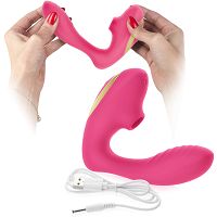 Samonośny wibrator penetrator cipki z funkcją ssania intensywny masturbator dla niej - 77046614 - 2