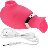 Powietrzny masażer łechtaczki z ruchomym języczkiem - 5 funkcji ssania i wibracji - 70417980 - 5