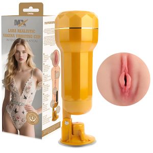 Realistyczna sztuczna pochwa Lara z regulowaną przyssawką i wibracjami - 71423197