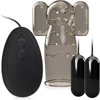 Żelowy stymulator żołędzi 20 funkcji - masturbator nakładka z do pieszczot penisa - 73387894 - 2