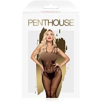 Penthouse dirty mind - bodystocking z siateczki w kobiece kwiaty i kokardki - 73894220 - 4