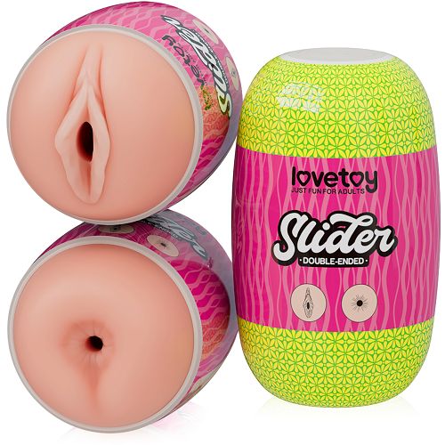 Dwustronny masturbator dla mężczyzn cielista pochwa i anus - 79165428