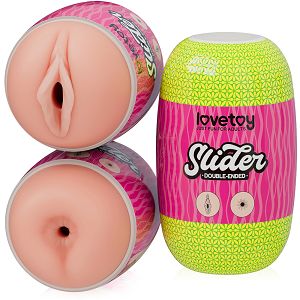 Dwustronny masturbator dla mężczyzn cielista pochwa i anus - 79165428