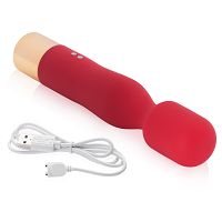 Czerwony mini wand masażer 10 funkcji wodoodporny 14,5 cm - 75066706 - 5