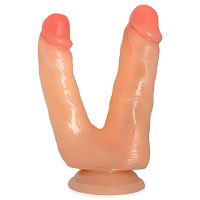Podwójne dildo na przyssawce podwójna stymulacja anal 18 cm - 79769679 - 3