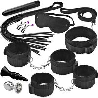 Zestaw BDSM dla par - 2 wibratory, 2 korki analne, ring, kajdanki - 71453021 - 4