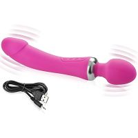 Dwustronny wibrator podgrzewany 45stc gorący masturbator – 73213361 - 2