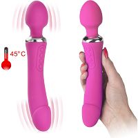Dwustronny wibrator podgrzewany 45stc gorący masturbator – 73213361 - 4
