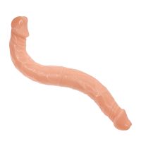Cieliste podwójne realistyczne dildo z kręgosłupem 38 cm - 73256620 - 4