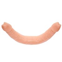 Cieliste podwójne realistyczne dildo z kręgosłupem 38 cm - 73256620 - 5