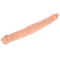 Cieliste podwójne realistyczne dildo z kręgosłupem 38 cm - 73256620 - 2