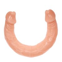 Cieliste podwójne realistyczne dildo z kręgosłupem 38 cm - 73256620 - 3
