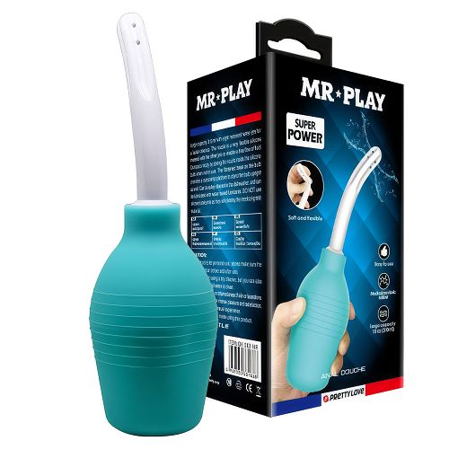 Niebieski irygator intymny z gruszką do lewatywy anal sex 310 ml - 76095790